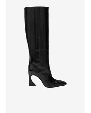 Fendi Arco 95 Hagfish Leather Knee-High Boots - Black
