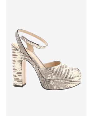 Fendi After 9 125 Python Print Leather Platform Sandals - White