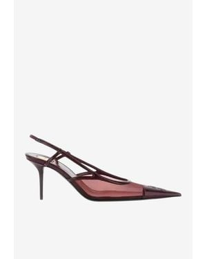 Saint Laurent Renée 75 Slingback Mesh Court Shoes - Pink