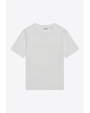 Burberry Logo-Embroidered Short-Sleeved T-Shirt - White