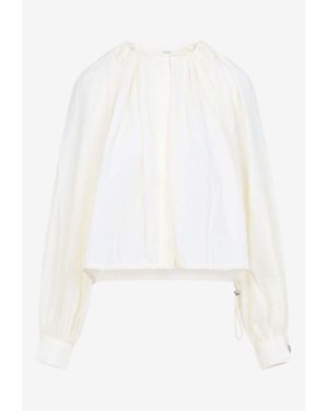Co. Classic Gathered Blouse - White