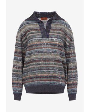 Missoni Caperdoni Knit Polo Sweater - Grey