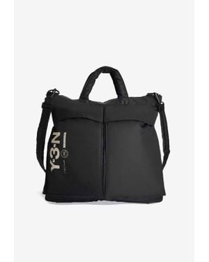 Y-3 X Neighborhood Logo Print Nylon Tote Bag - Black
