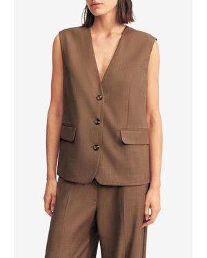 Shona Joy Asher Oversized Tailored Vest - Brown