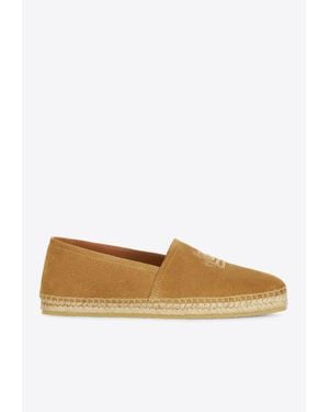Etro Pegaso-Embroidered Suede Espadrilles - White