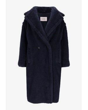 Max Mara Tedgirl Double-Breasted Buttoned Coat - Blue