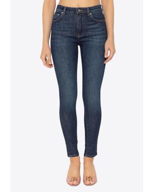Dolce & Gabbana Logo Plaque Skinny Jeans - Blue