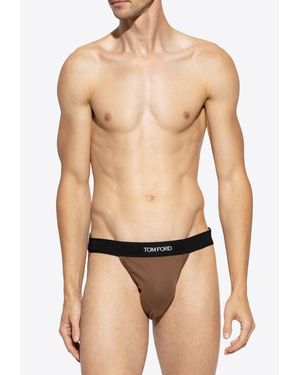 Tom Ford Logo Waistband Jockstraps - Blue
