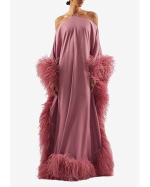 Taller Marmo Sza Sza Extravaganza Feathered Kaftan Dress