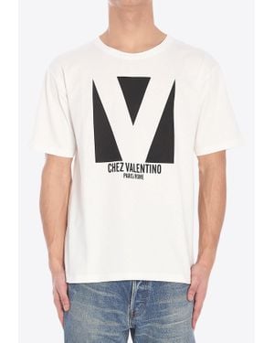 Valentino Chez Logo Print T-Shirt - White