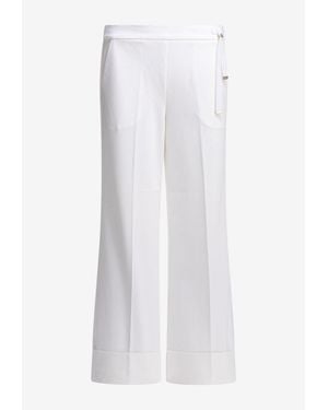 Herno High-Waist Wide-Leg Pants - White