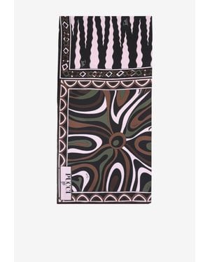 PUCCI Mixed Print Silk Scarf - Black