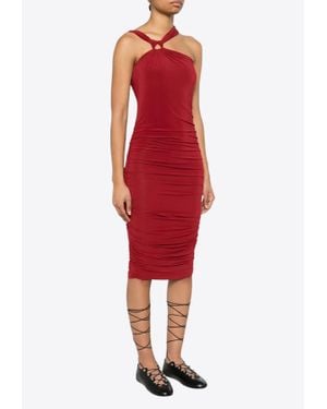 Isabel Marant Ethel Ruched Midi Dress - Red