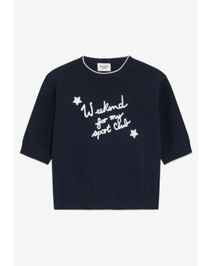 Weekend by Maxmara Alare Boxy Knit Top - Blue