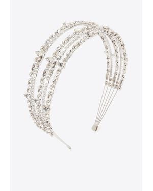 Self-Portrait Crystal-Embellished Headband - White