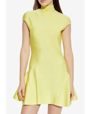 Givenchy Turtleneck Flared Mini Dress - Yellow
