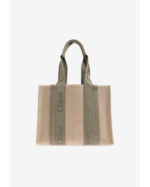 Chloé Medium Woody Shopper Bag - Natural