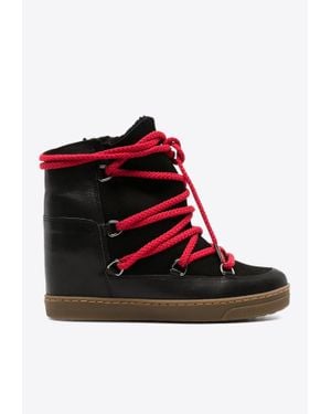 Isabel Marant Nowles Suede Snow Boots - Red