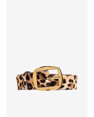 Dolce & Gabbana Animal Print Leather Belt - White