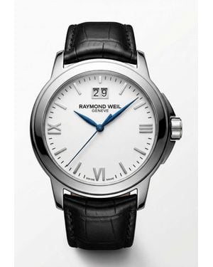 Raymond Weil Tradition Stainless Steel And Leather 41Mm Watch - Grey