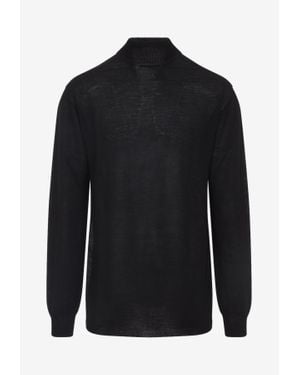 Rick Owens Turtleneck Wool Jumper - Black