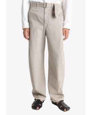 Lemaire Twisted Belted Pants - Natural
