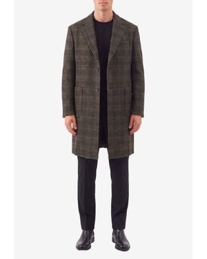 Barena Baron Filzada Single-Breasted Checked Wool Coat - Black