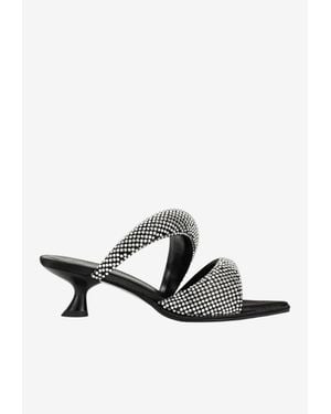 JW PEI Sara 50 Crystal Embellished Mules - White
