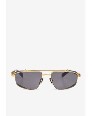 Balmain Brigade V Aviator Sunglasses - Gray
