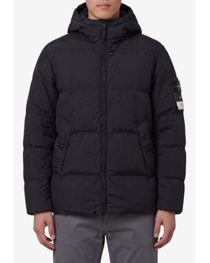 Stone Island Crinkle Reps Ny Down Jacket - Black
