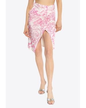 Versace Underwater Barocco Draped Skirt - Pink