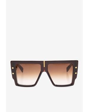 Balmain B- Grand Square Sunglasses - Natural