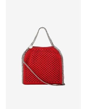 Stella McCartney Mini Falabella Perforated Knit Tote Bag - Red