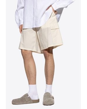 Dolce & Gabbana Logo Plaque Cargo Shorts - White