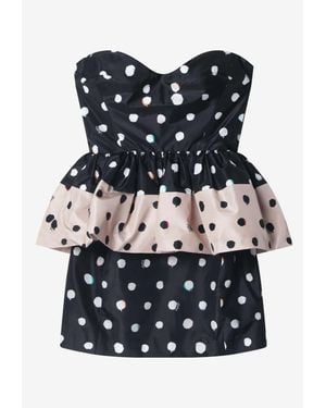 Fendi Printed Taffeta Mini Polka Dot Dress - Blue