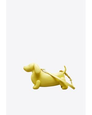 Thom Browne Baby Hector Grained Leather Shoulder Bag - Yellow
