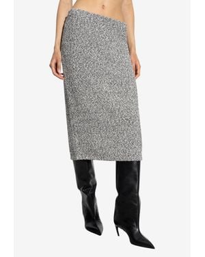 Tory Burch Tweed Midi Pencil Skirt - Grey