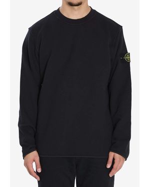 Stone Island Printed Crewneck Sweatshirt - Black