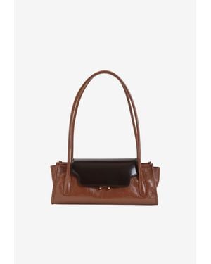 Marni Trunkette Calf Leather Shoulder Bag - White