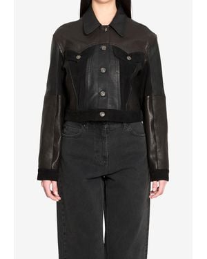 Versace Slim-Fit Leather Blouson - Black