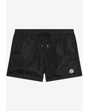 Moncler Logo Patch Swim Shorts - Black