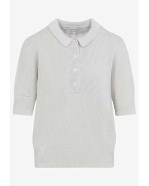 Studio Nicholson Tolsa Knitted Polo T-Shirt - White