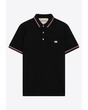 Valentino T Shirt Logo Valentino Garavani Black Cotton Polo Shirt