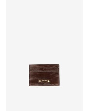 Jimmy Choo Umika Lizard Printed Leather Cardholder - White