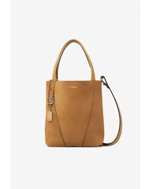 Chloé Small Spin Suede Tote Bag - Green