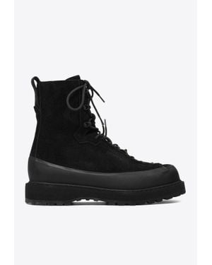 Stone Island Logo-Patched Suede Boots - Black
