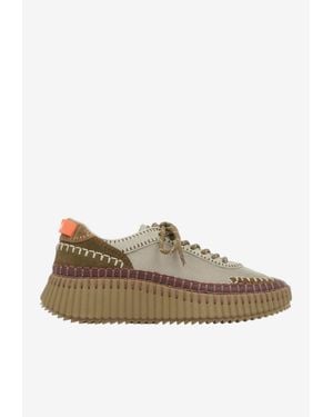 Chloé Nama Mesh And Suede Low-Top Sneakers - Multicolour