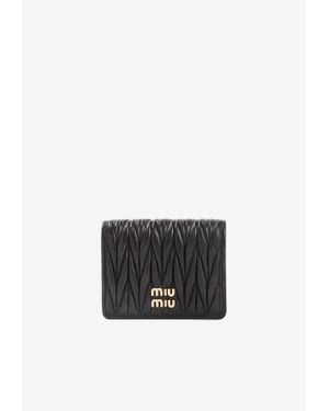 Miu Miu Small Matelassé Nappa Leather Wallet - White