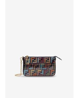 Fendi Ff Baguette Crossbody Bag - White