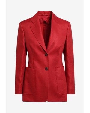 Max Mara Volonta Single-Breasted Buttoned Blazer - Red